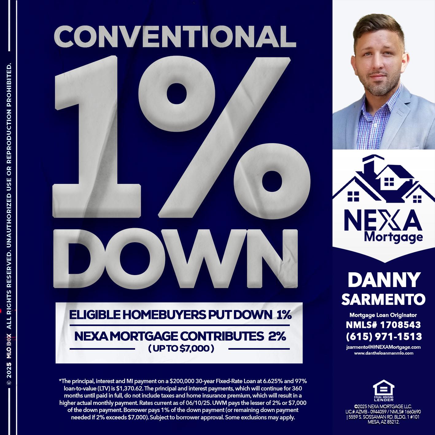 CONVENTIONAL - Danny Sarmento -Mortgage Loan Originator