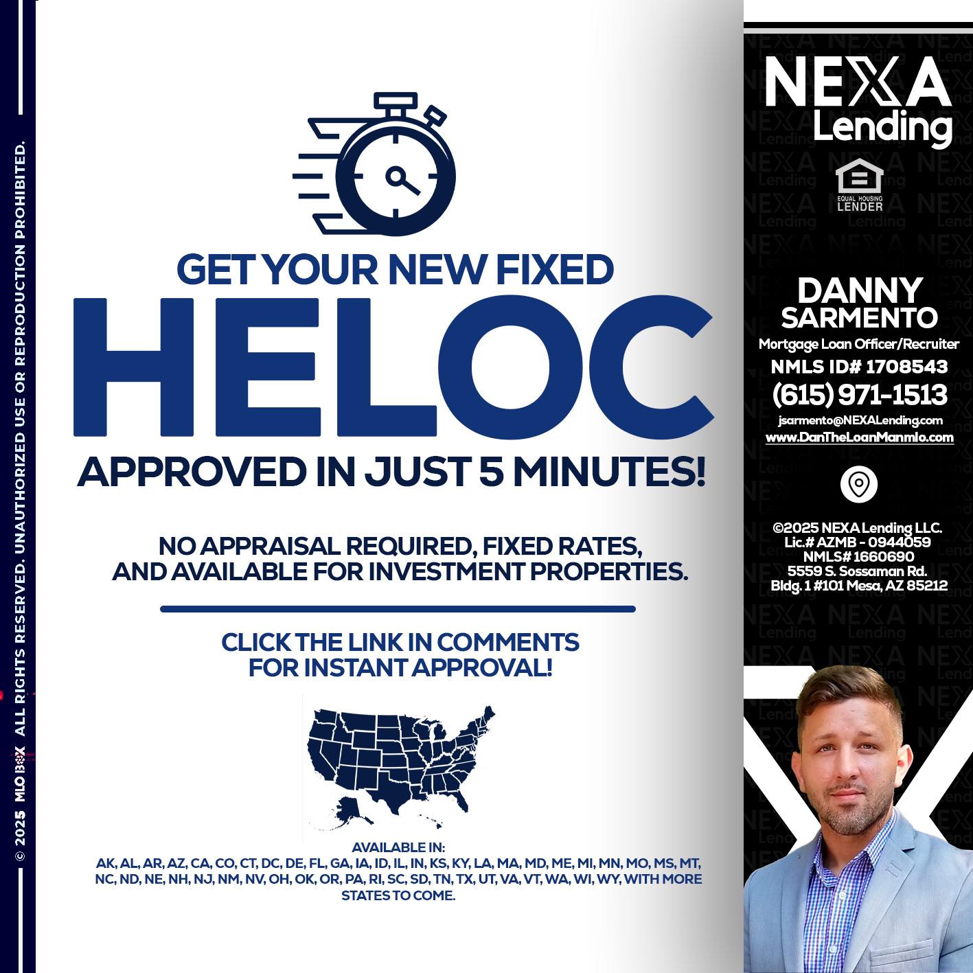 HELOC - Danny Sarmento -Mortgage Loan Originator