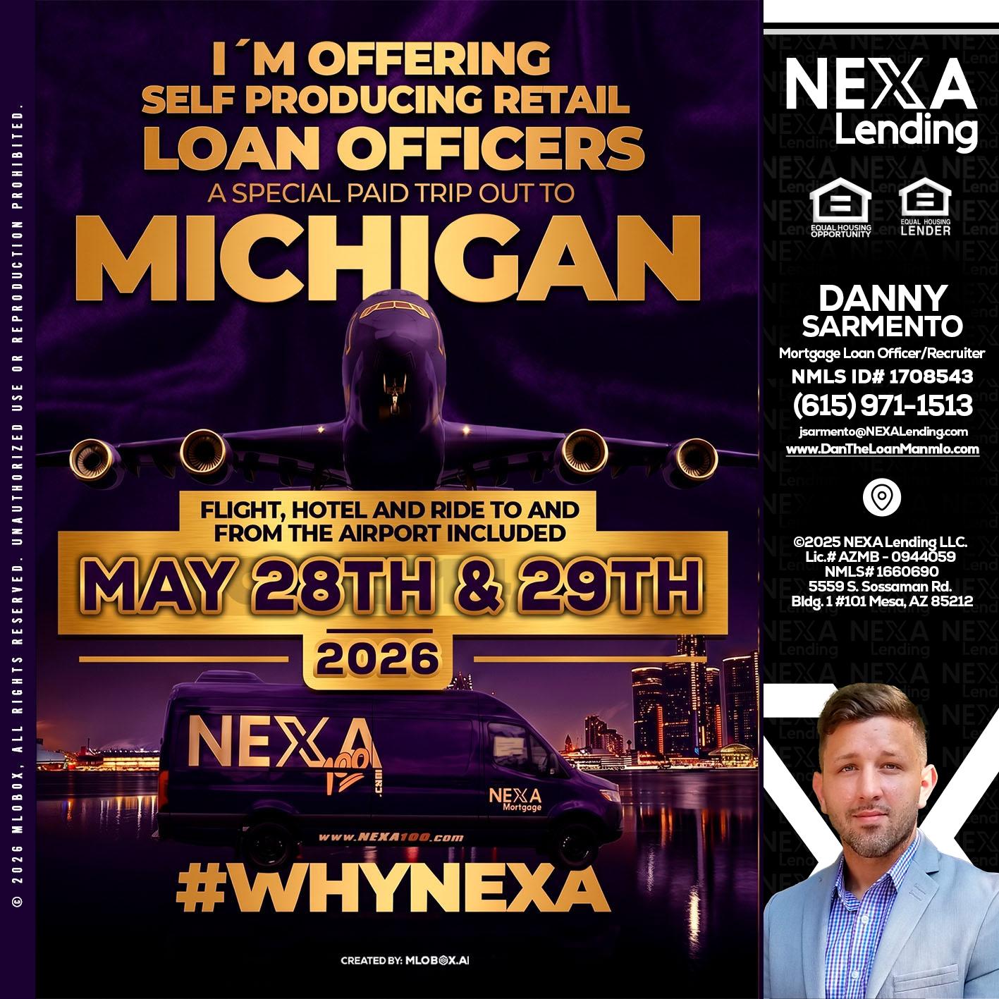 MICHIGAN - Danny Sarmento -Mortgage Loan Originator