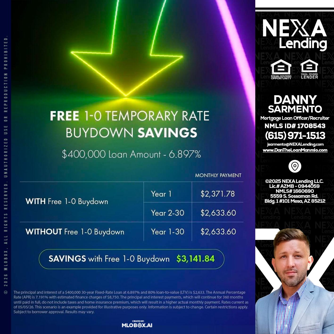 BUYDOWN - Danny Sarmento -Mortgage Loan Originator