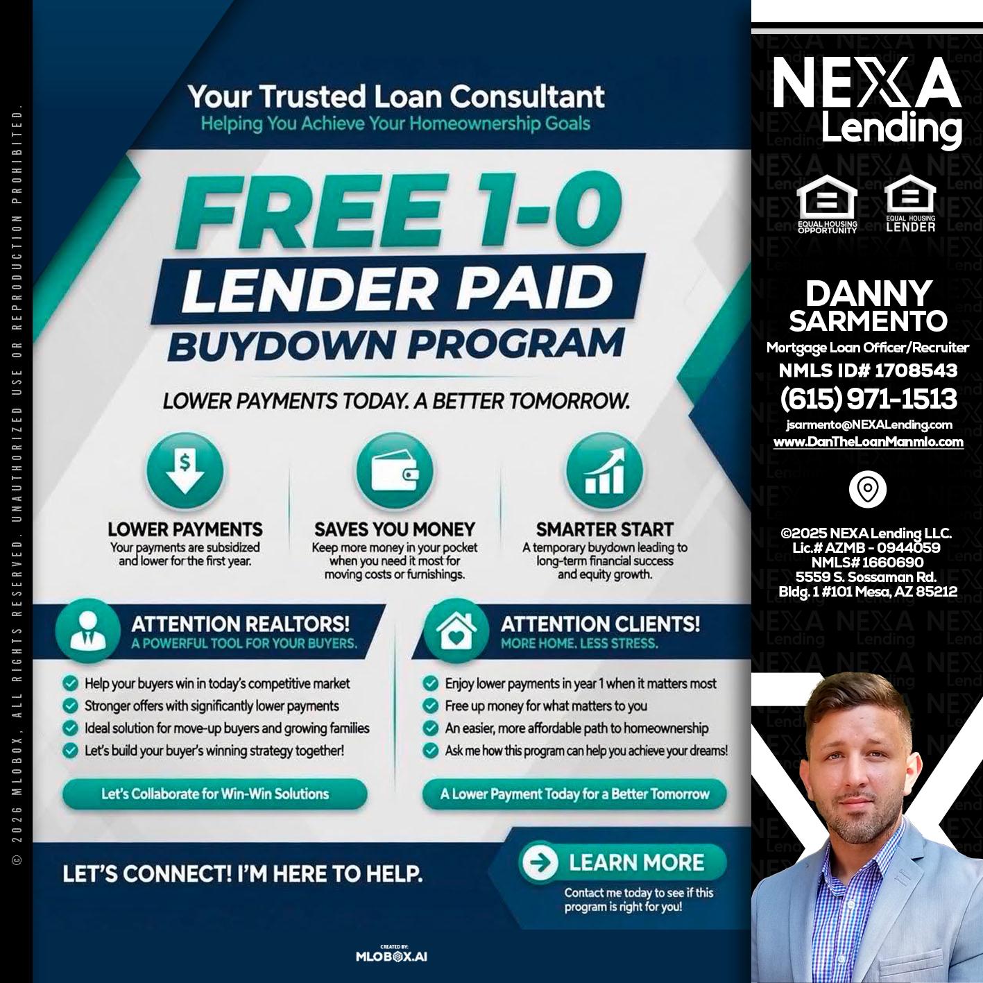 FREE 1-0 - Danny Sarmento -Mortgage Loan Originator