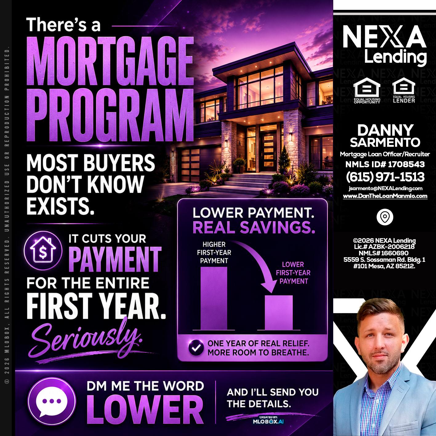 MORTGAGE PROGRAM - Danny Sarmento -Mortgage Loan Originator