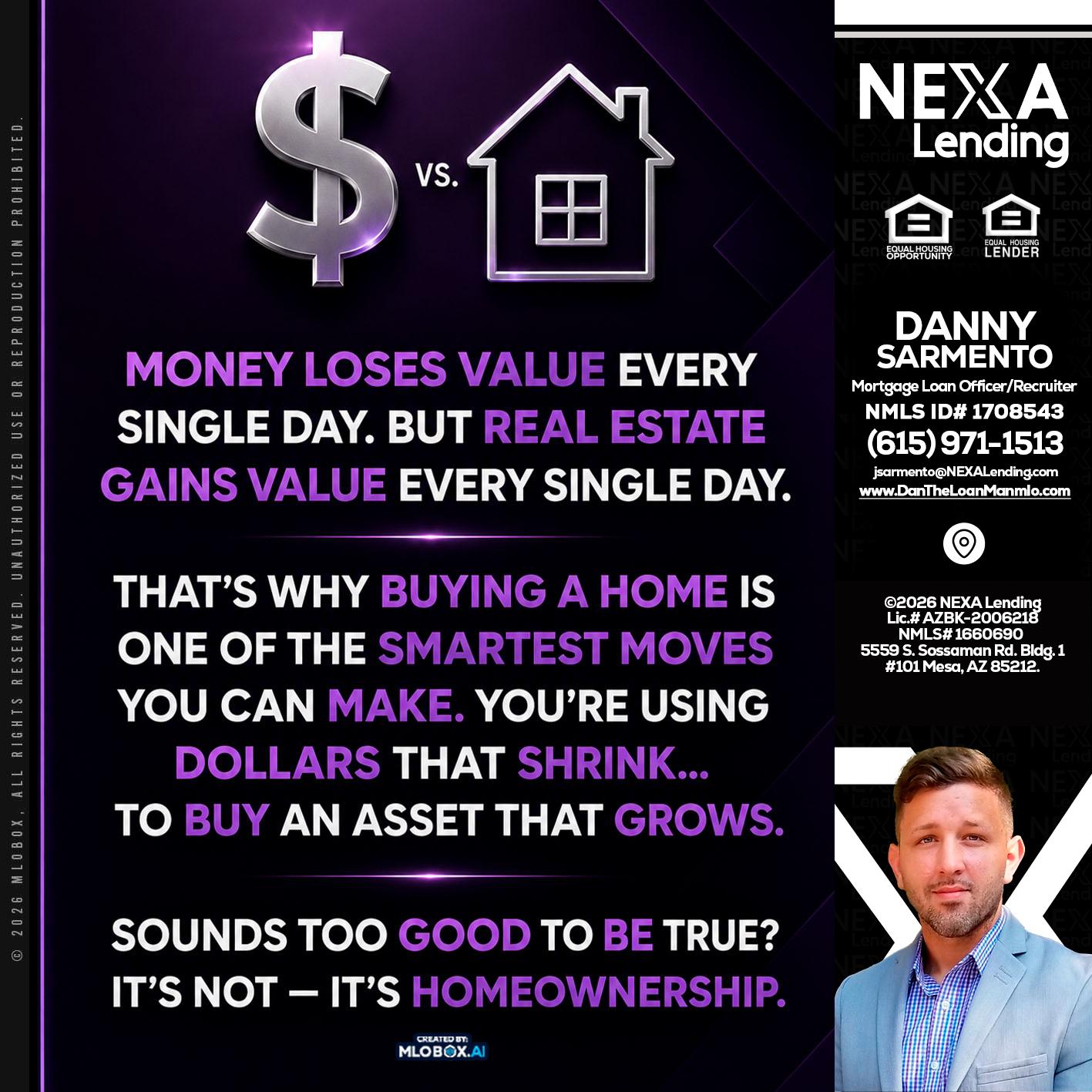 MONEY LOSES - Danny Sarmento -Mortgage Loan Originator
