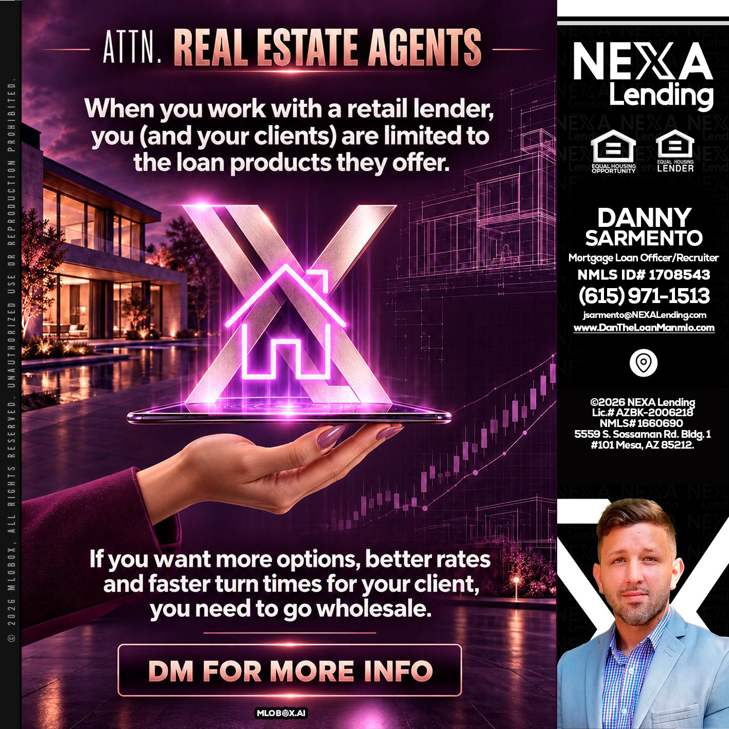 REAL ESTATE AGENTS - Danny Sarmento -Mortgage Loan Originator