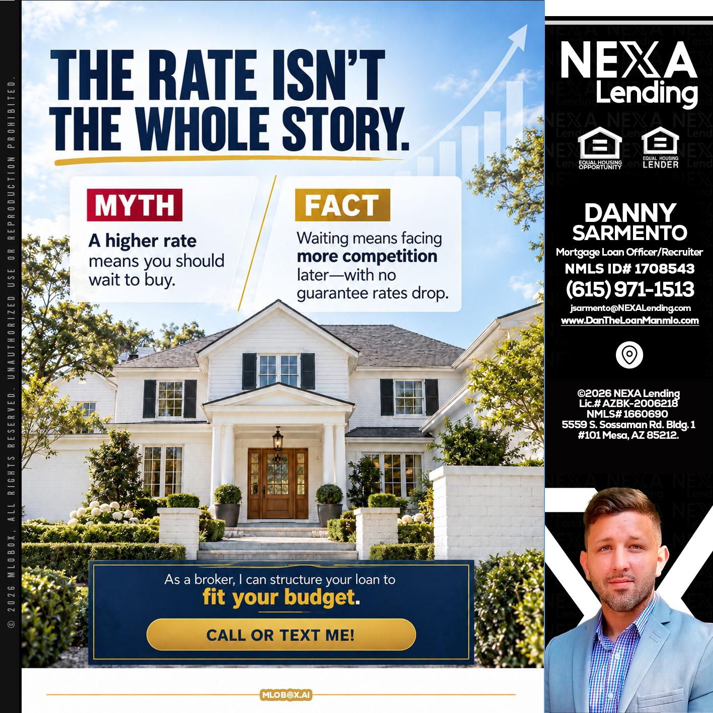 THE RATE ISNT - Danny Sarmento -Mortgage Loan Originator